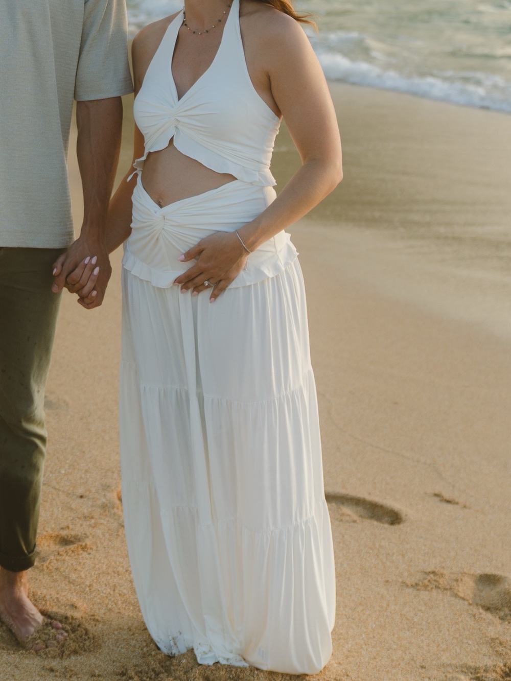 Noelle Maxi Skirt Set in White - Picture 6 of 10